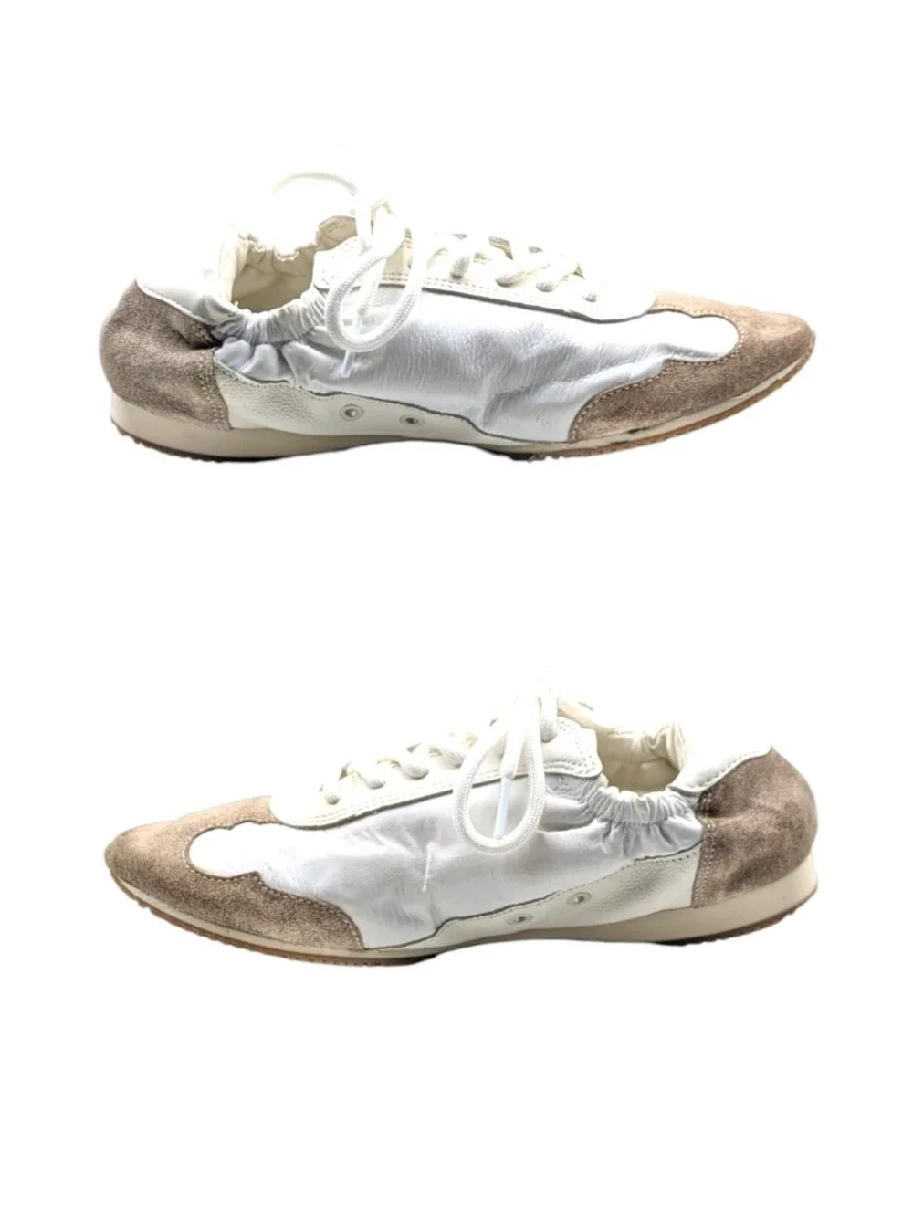 Tory Burch Cerbiatto White Leather/Nylon Sneakers Size 6.5 EUC  S4178